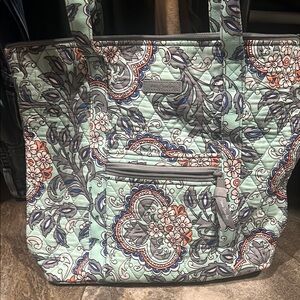 Vera Bradley Blue and Gray Shoulder Bag with Quilted Design